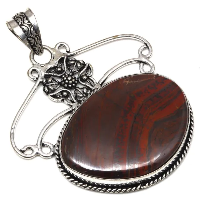 Red Tiger Eye'S Gemstone Black Friday Gift 925 Silver Jewelry Pendants 2.5"