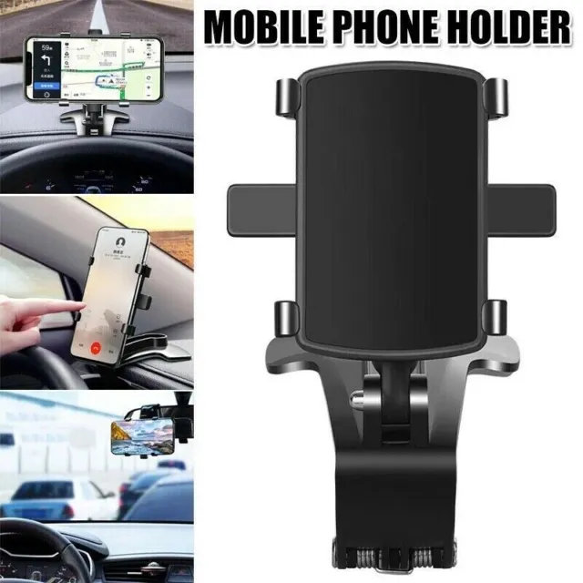 Black 360° Rotation Car Rear View Mirror Mount Stand For GPS Cell Phone Holder