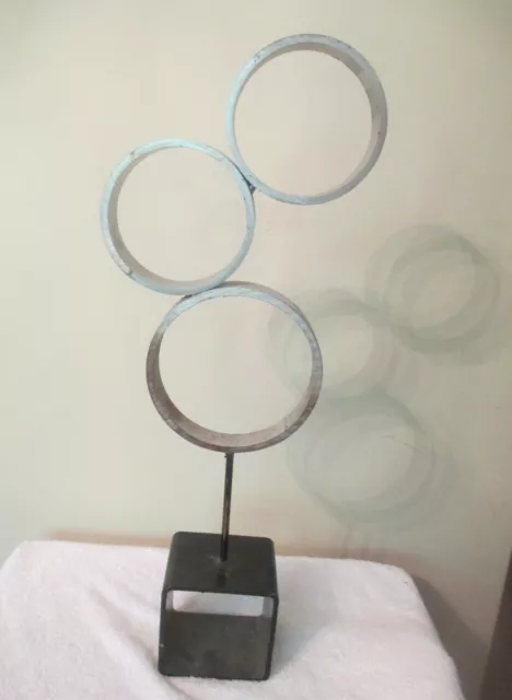 metal vtg modern sculpture mid century abstract atomic Eames era brutalist TALL