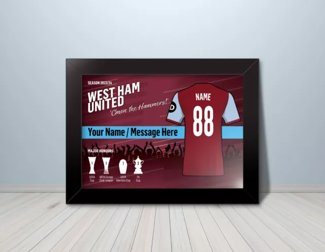 West Ham United Fan Print - Football Gift, Birthday Gift, Fan Print, Artwork, 