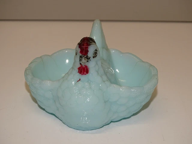 Ancienne Salière Double En Forme De Poule Et Coq - Barbotine Animalière Vintage - Décor Condiment