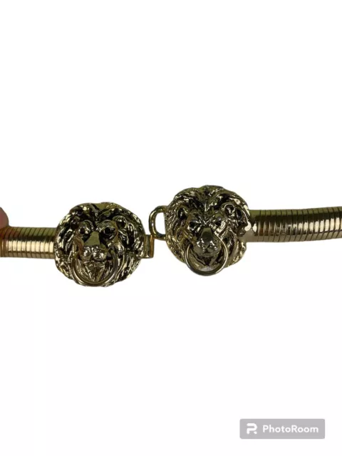 Vintage Brass Lion Head Clasp Adjustable Belt