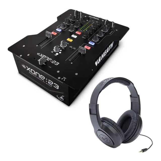 Allen & Heath Xone:23 2+2 Channel DJ Mixer Bundle with Samson SR350 Headphones