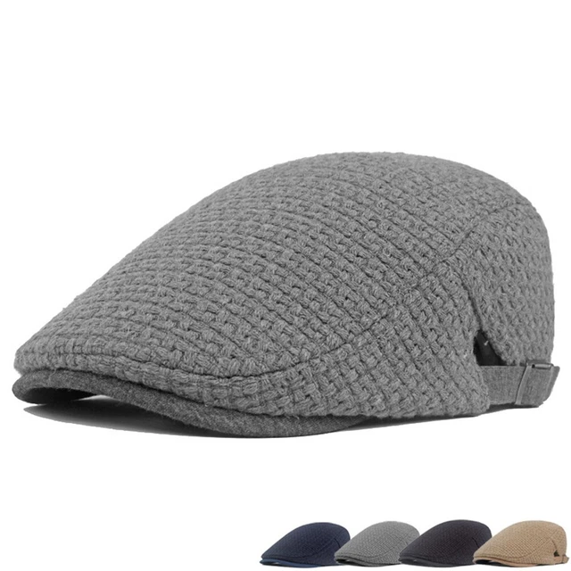 Casual Newsboy Hat for Men Adjustable Herringbone Flat Cap Beret Ivy Hat