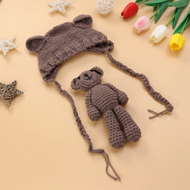 Neugeborene Fotografie Requisiten Strickmütze Jungen Mädchen Foto Shoot Cap mit