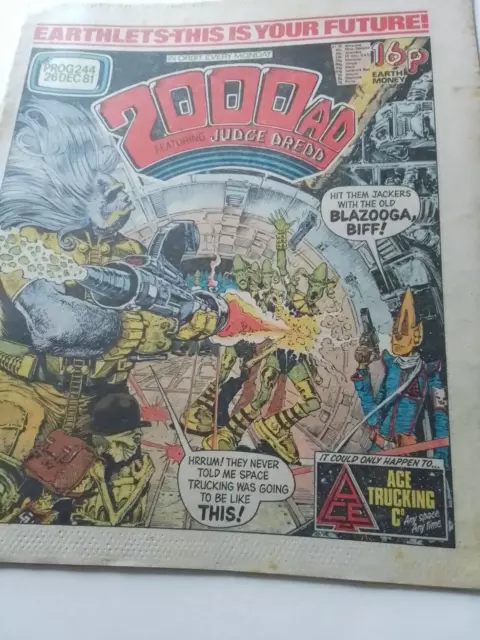 Vintage 2000AD Comic #244 Dec 26  1981 Christmas Issue Nice Condition