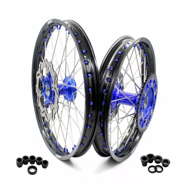 KKE 21/19 MX Cast Wheels Rims For YAMAHA YZ250F 2001-2015 YZ450F 2003 YZ125 Blue
