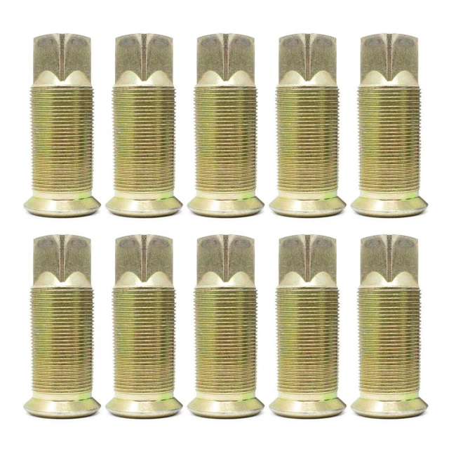Ten M-133 LH Stud-Piloted Budd Wheel Inner Cap Nuts - 3-1/16" Long