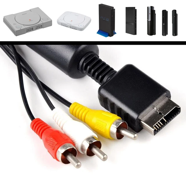 SONY PLAYSTATION TV AV Cable PS1 PS2 PS3 Lead Composite Video Audio RCA