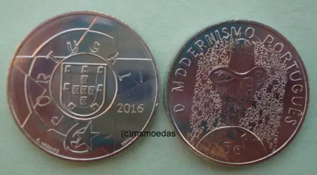 Portugal 5 Euro 2016 Kultur Modernismus Sondermünze Euromünze coin moedas