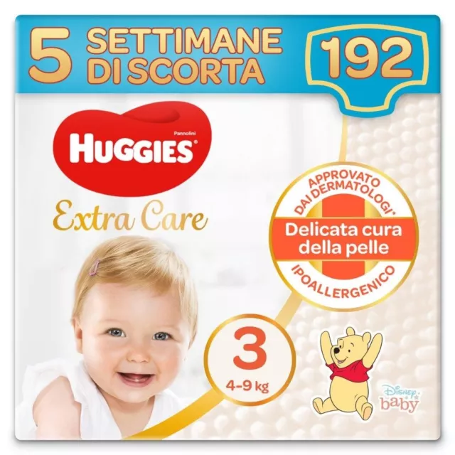 Huggies Pannolini Extra Care Taglia 3 192 Pannolini Pacco Risparmio 5 Settima...