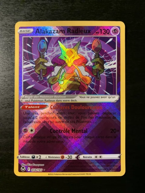 Carte Pokémon Alakazam Radieux 059/195 EB12 Epée Bouclier Tempête Argentée NEUF