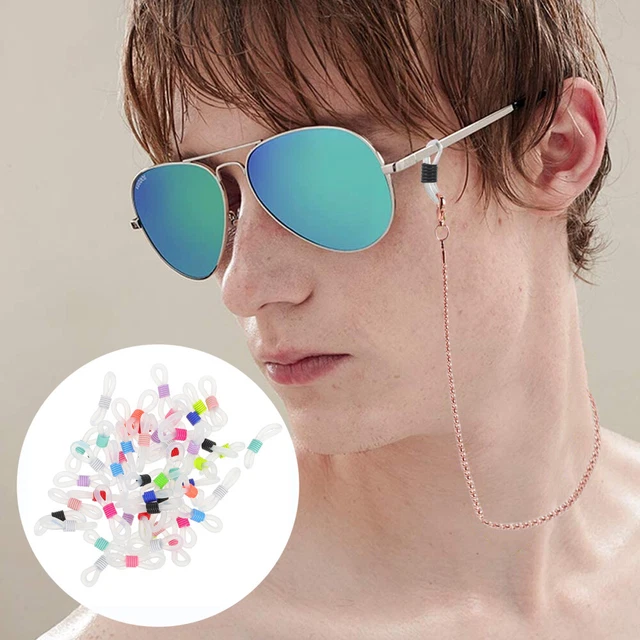 50 piezas gafas de sol cadena bucles gafas extremos de goma conexiones extremos