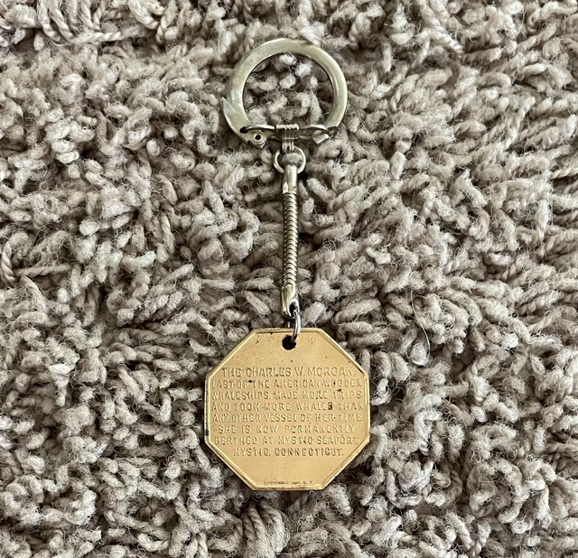 Vintage Key Chain Fob Charles W Morgan Sailing Ship Token Ct Mystic Seaport