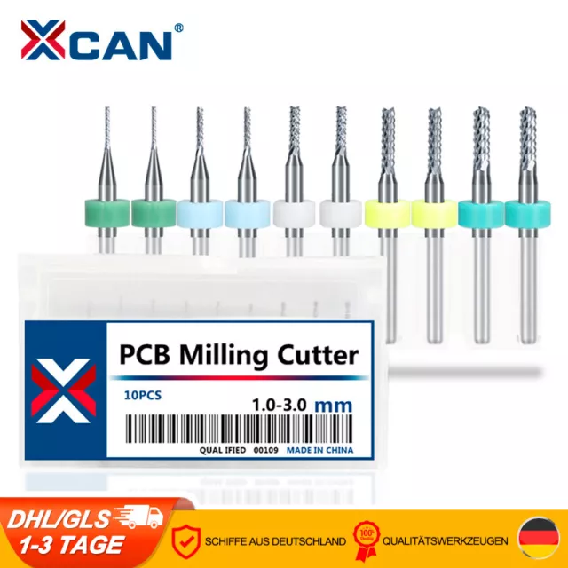 1,0-3,0mm Schaftfräser Set HARTMETALL FRÄSER PCB Metall Fräser CNC Fräser 10er