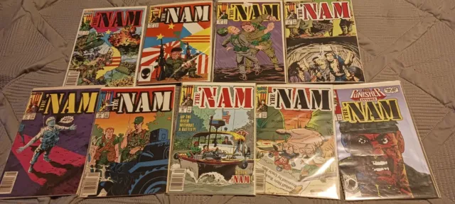THE NAM Marvel Comic Book Lot Of (9), #1, #7, #18, #22, #33-34, #40,  #44, #52