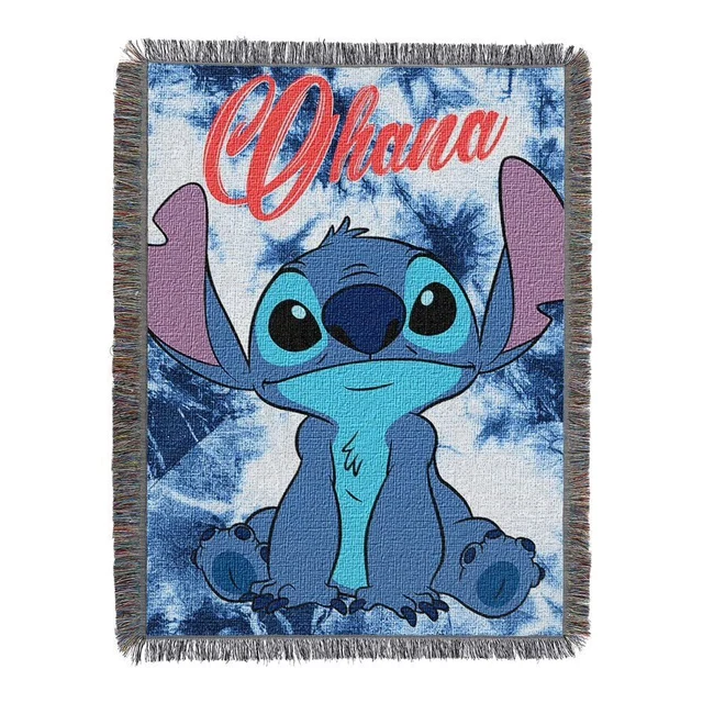 Woven Tapestry Throw Blanket 48" x 60" Lilo & Stitch Hang Ten