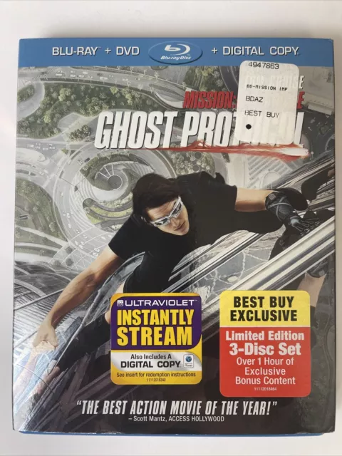 Mission: Impossible - Ghost Protocol (Blu-ray/DVD, 3 disc set) - No Digital Code