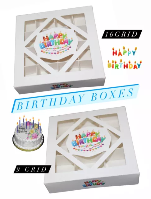 Empty Pick and Mix Sweet Boxes with Inserts -15x15x3.5cm🎁BIRTHDAY BOX🎁