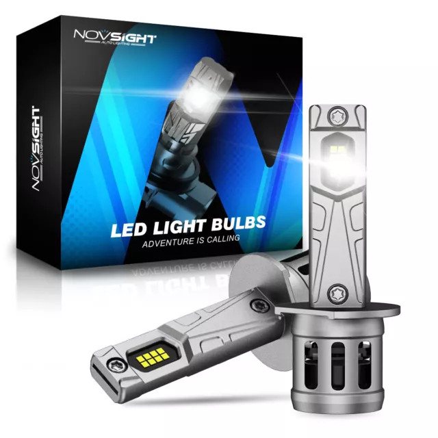 NOVSIGHT 90W 20000LM 2x H1 LED Headlight Bulbs Kit High Low Beam 6500K White