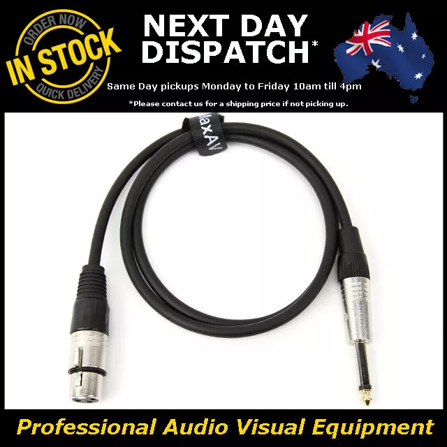 1-Metre XLR Female to Male 1/4" Jack Microphone Link Cable Lead Cord Mic 1M