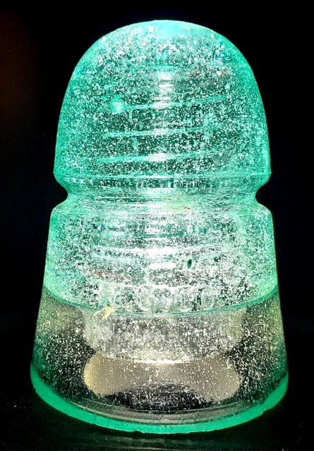 CD 145 Fizzy Aqua H.G.CO. Antique Glass Telegraph Insulator BEEHIVE G9