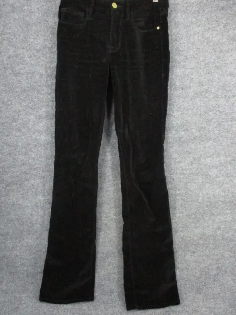 Frame Denim Le Mini Boot Suede Jeans Women 24 Black Slim Fit