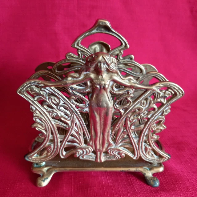 Brass letter or napkin holder ART NOUVEAU - Le palais des bricoles