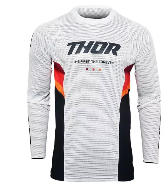 Maglia Thor Pulse Air React Jersey White Midnight Moto Cross Quad Atv Size X...