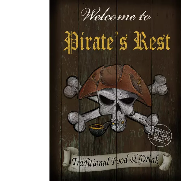 English Traditional Pub Sign The Pirates Rest  Metal Sign Home Bar, Mancave Shed