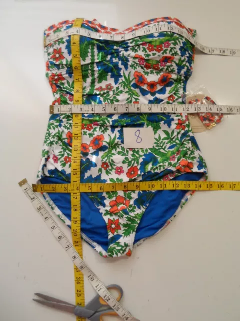 Tommy Bahama Palm Paisley Bandeau One-Piece Swimsuit Multicolor 8 -NWT