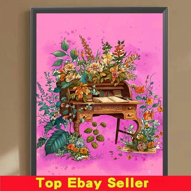 Bimkole 5D Diamond Painting Kit Fungo Rosa | 30x40 Cm | Completo Di Strass, Tela E Strumenti | Arte Fai-da-te