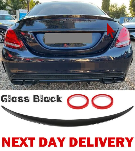Gloss Black Rear Trunk Boot Lid Spoiler For Mercedes C Class W205 C63 Amg Lip Uk