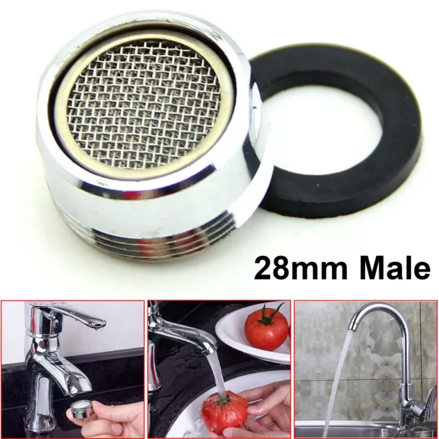Wasserhahnbelüfter 28 mm Stecker Anti-Spritzwassersparer verchromt Messing Auslauffilter