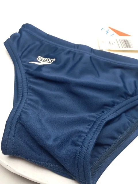 Speedo Swimsuit Swim Briefs Trunks Lycra/Nylon Bikini Mens/Boys Sz 24 Blue Suit 3