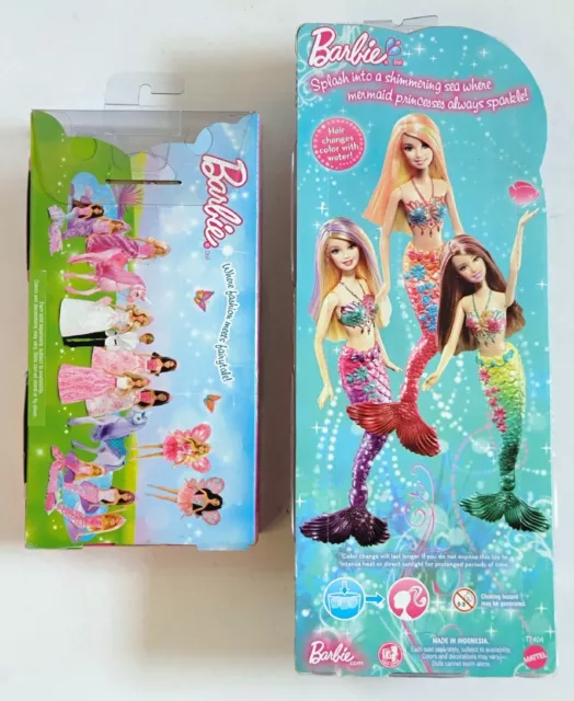 Barbie Mermaid Bath Play Fun Dolls 2012 Mattel X9446 + Color Change Hair T7404 2