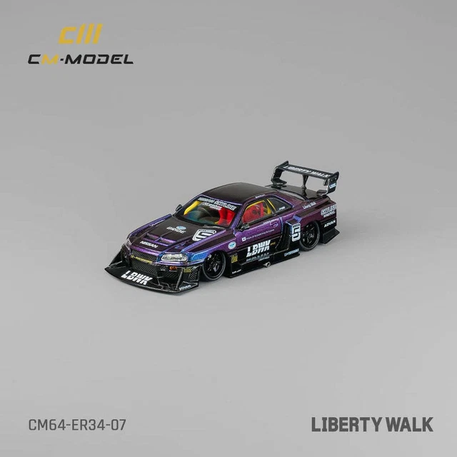 1:64 NISSAN R34 Skyline GTR LBWK Super Silhouette -- #5 Purple/Black ...