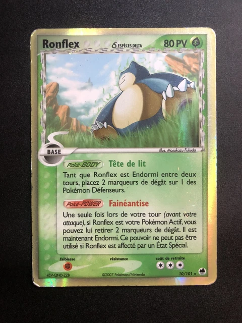 Carte Pokémon Ronflex rare holo 10/101 - EX Ile des Dragons - etat classeur FR