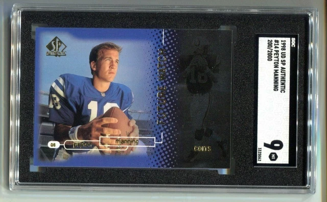 1998 Sp Authentic Peyton Manning Future Watch RC 200/2000 SGC 9 MINT HOF 1998 Sp Authentic Peyton Manning Future Watch RC 200/2000 SGC 9 MINT HOF