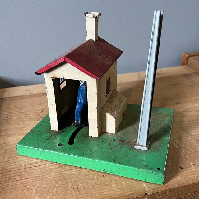 VINTAGE TIN TOY Automatic Toll Gate Sold By Sears Japan Works with