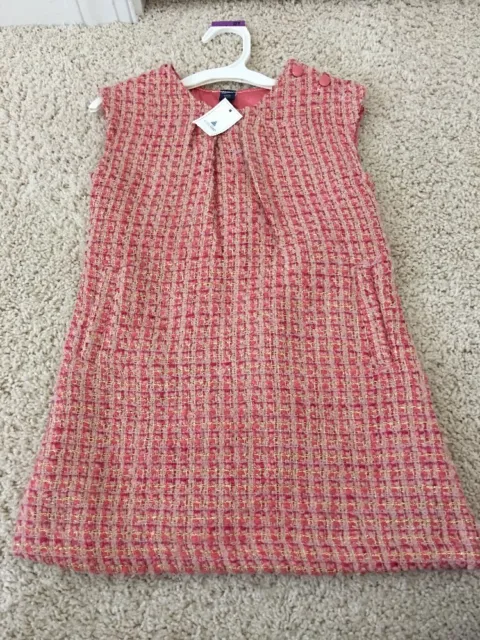NWT Baby Gap Portobello Girls 3 Years Pink Boucle Party Dress Gold Sparkle