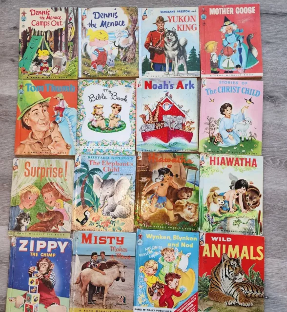 Rand McNally Childrens Kids Books Lot Of 16 Different Titles Vintage