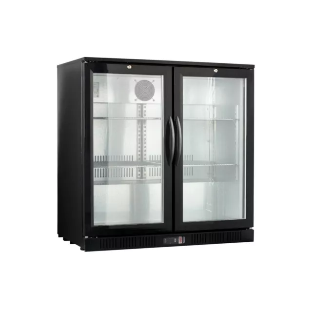 Procool Counter Height 2-door Back Bar Beverage Cooler; Glass Front Beer Fridge