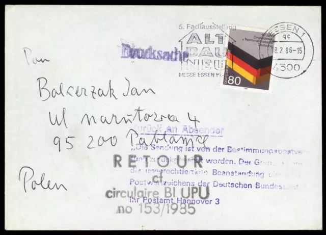 1985, Bundesrepublik Deutschland, 1265 Pk, Brief - 1754991
