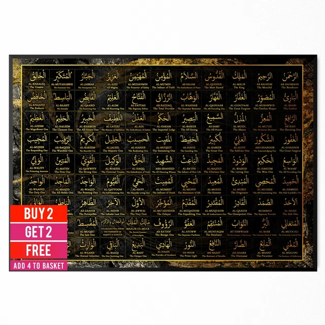 99 NAMES OF Allah Islamic Wall Art Poster Print English Meanings Muslim Gift £4.99 PicClick UK 99 NAMES OF Allah Islamic Wall Art Poster Print English Meanings Muslim Gift £4.99 PicClick UK