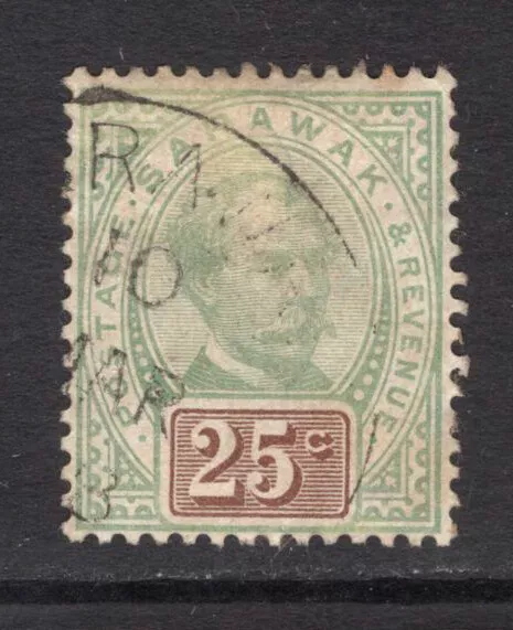 M18780 Sarawak 1888 SG18 - 25c green & brown