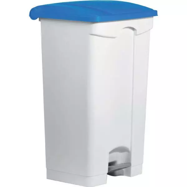 Tret-Abfalleimer 'the step', 90 Liter, weiß/ blau helit H2402334 (4012086080148) 3