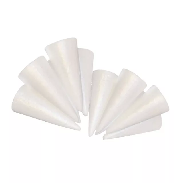 Pack of 10, 15CM Modelling Polystyrene Styrofoam Cones Foam Ball Solid White
