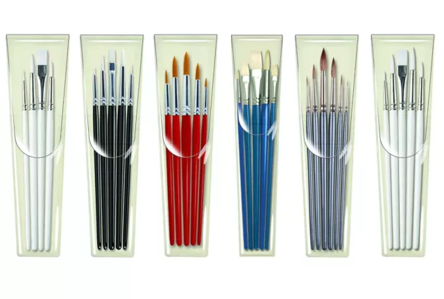 Pro Arte Artista Pennello Set Assortito Misura Acquerello Acrilico Olio Craft