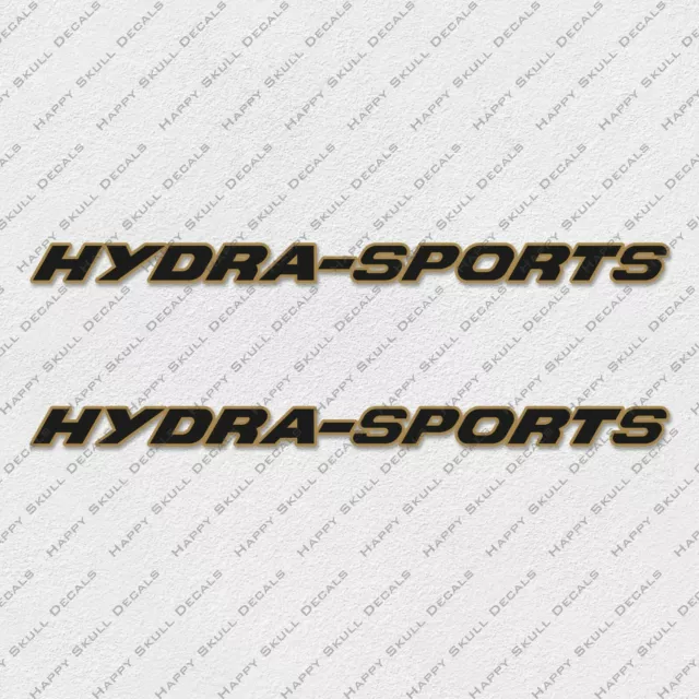 HYDRA SPORTS BOAT LOGO BLACK/GOLD DECALS STICKERS Set of 2 30" LONG